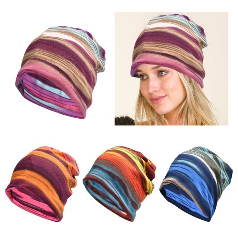 Women's Basic Simple Style Color Block Eaveless Wool Cap