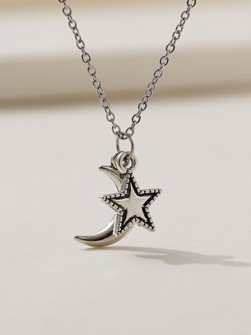 Casual Simple Style Classic Style Star Moon Alloy Three-dimensional Women's Necklace