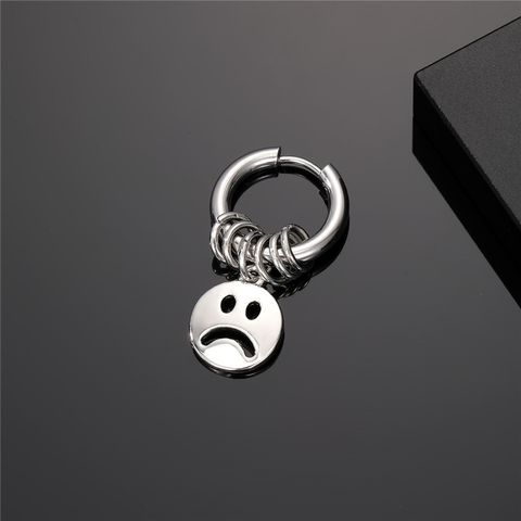 1 Piece Vintage Style Punk Classic Style Heart Shape Smiley Face Stainless Steel Alloy Drop Earrings