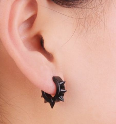 Simple Six-thorn Titanium Steel Ear Clips