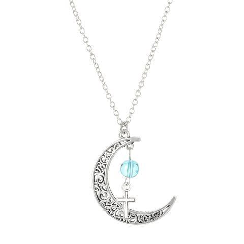 Elegant Lady Cross Moon Alloy Wholesale Pendant Necklace