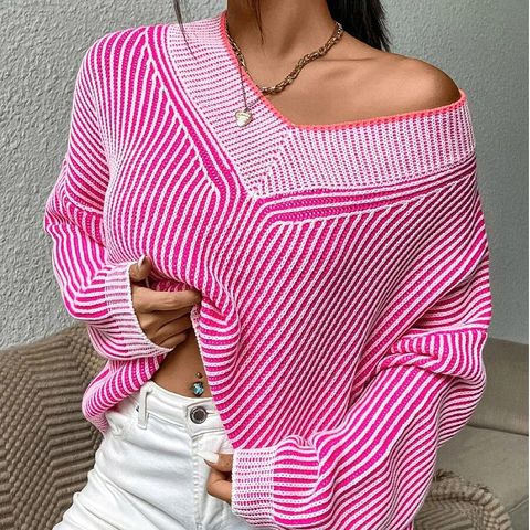 Women's Sweater Long Sleeve Sweaters & Cardigans Streetwear Stripe