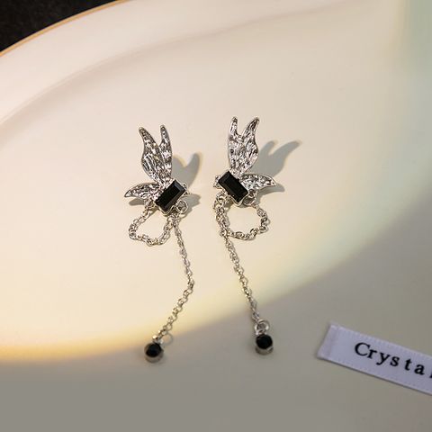 1 Pair Elegant Butterfly Alloy Drop Earrings