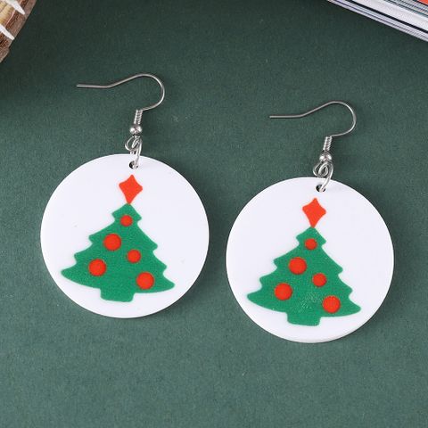 1 Pair Cute Christmas Christmas Tree Snowman Elk Arylic Drop Earrings