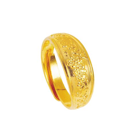 1 Piece Simple Style Flower Copper Plating 24k Gold Plated Open Ring