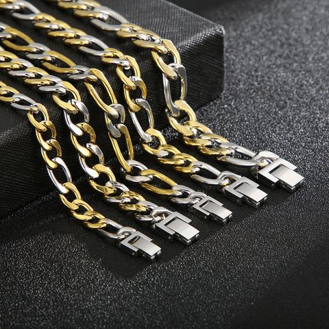 Básico Bloque De Color Chapados en oro de 18k Acero Titanio Venta Al Por Mayor Pulsera Collar