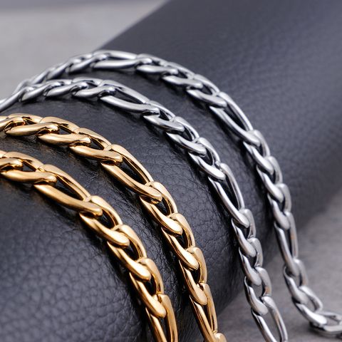 Hip Hop Retro Geometrisch Einfarbig Titan Stahl Überzug Kette 18 Karat Vergoldet Unisex Halskette