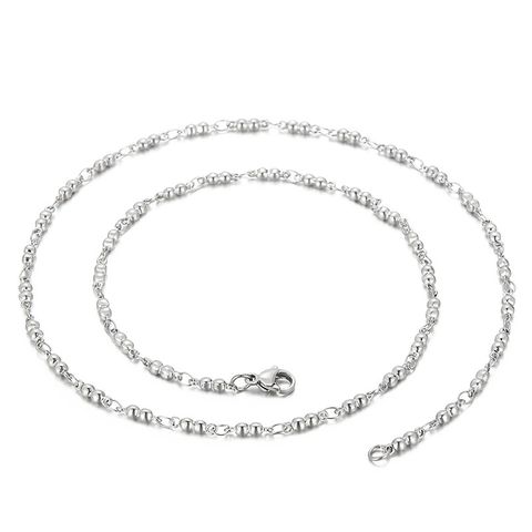 Wholesale Simple Style Solid Color Titanium Steel Chain Necklace
