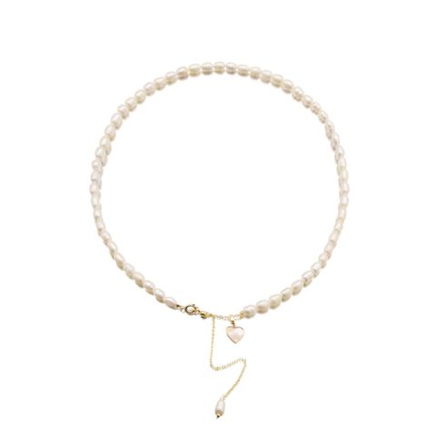 Simple Style Classic Style Heart Shape Freshwater Pearl Plating 18k Gold Plated Necklace