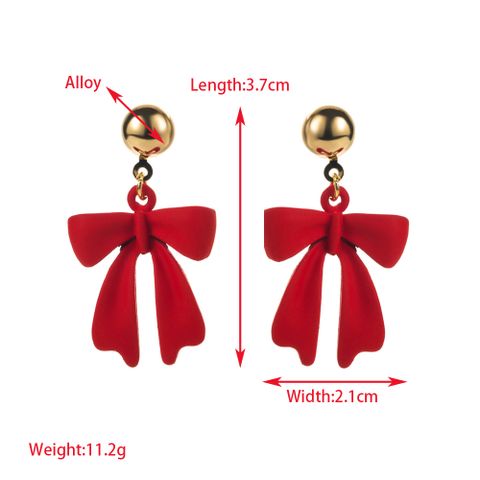 1 Pair Casual Christmas Streetwear Christmas Tree Gloves Bow Knot Enamel Alloy Drop Earrings