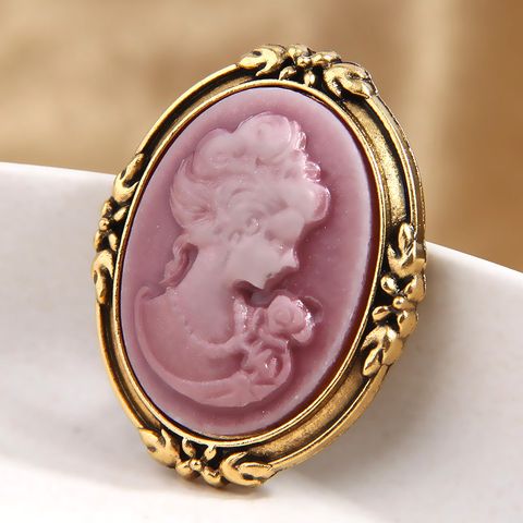 Vintage Style Oval Alloy Unisex Brooches 1 Piece