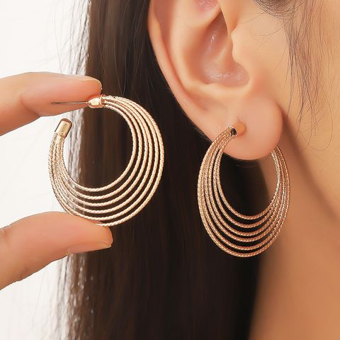 Wholesale Jewelry Solid Color Circle Solid Color Alloy Gold Plated Plating Ear Studs