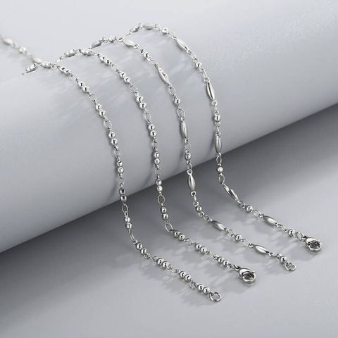 Wholesale Simple Style Solid Color Titanium Steel Chain Necklace