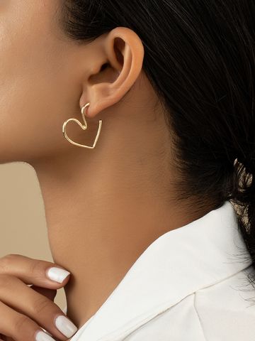 1 Pair Simple Style Classic Style Solid Color Plating Alloy White Gold Plated Gold Plated Ear Studs