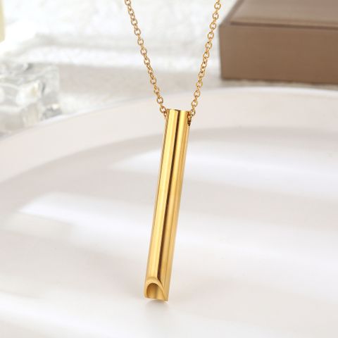 Simple Style Classic Style Solid Color 304 Stainless Steel Plating 18K Gold Plated Unisex Pendant Necklace