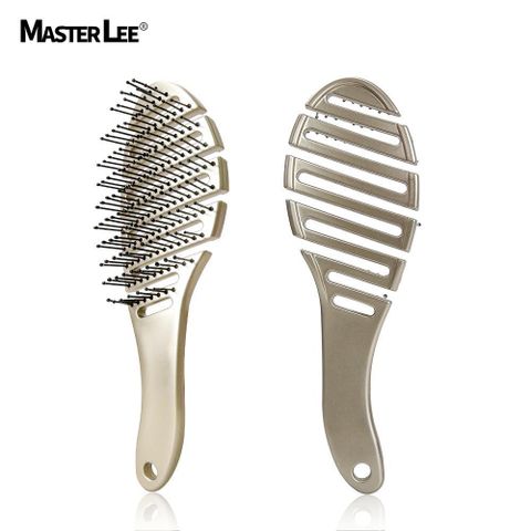 Cross-border Curved Massage Vent Comb Electroplating Plastic Hollow Comb Non-knotted Hairdressing Hair Tidying Comb Foreign Trade Wholesale