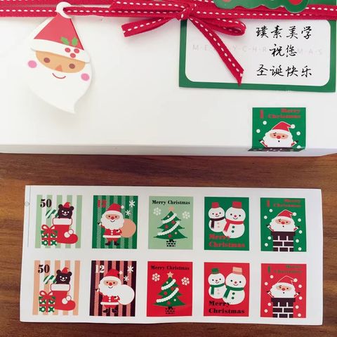 Christmas Christmas Tree Santa Claus Snowman Paper Party Gift Stickers