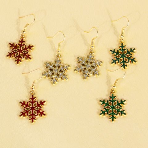 1 Pair Elegant Simple Style Snowflake Irregular Alloy Drop Earrings