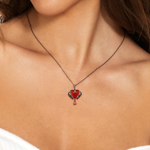 Estilo Simple Forma De Corazón Plata Esterlina Embutido Circón Dijes Accesorios De Joyería