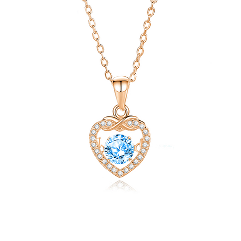 Simple Style Heart Shape Sterling Silver Inlay Moissanite Zircon Pendant Necklace