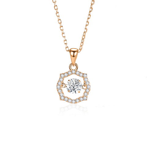 Simple Style Classic Style Solid Color Sterling Silver Inlay Moissanite Zircon Pendant Necklace