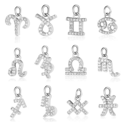 Simple Style Constellation Copper Plating Inlay Zircon Gold Plated Silver Plated Charms Jewelry Accessories