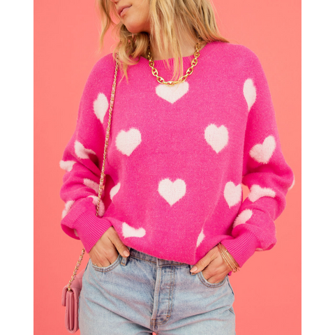 Women's Sweater Long Sleeve Sweaters & Cardigans Jacquard Streetwear Heart Shape
