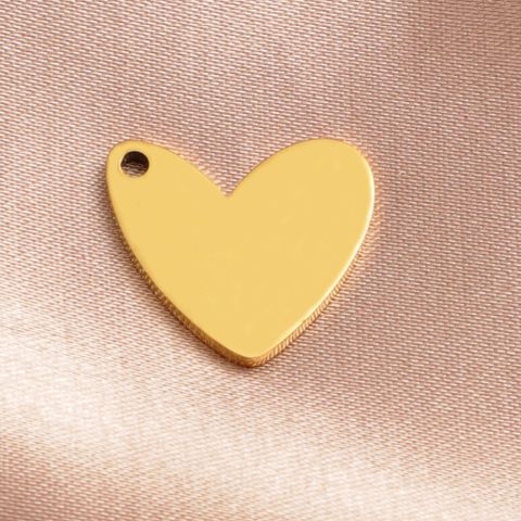 1 Piece Stainless Steel None 18K Gold Plated Heart Shape