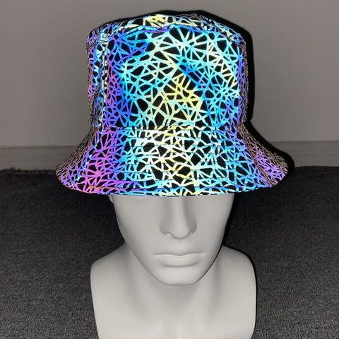 Unisex Hip-hop Retro Geometric Leaf Flat Eaves Bucket Hat