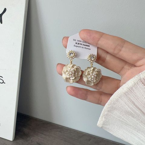 Elegant Lady Flower Imitation Pearl Women's Rings Earrings