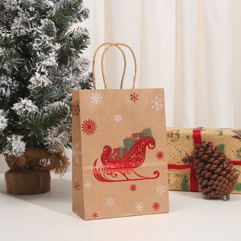 Cartoon Style Cartoon Brown Paper Christmas Party Gift Bags