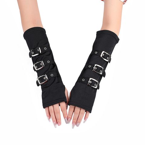 Women's Punk Cool Style Solid Color Arm Sleeves 1 Set