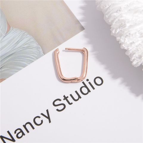 1 Pair Simple Style U Shape Plating Sterling Silver 18k Gold Plated Rose Gold Plated Earrings