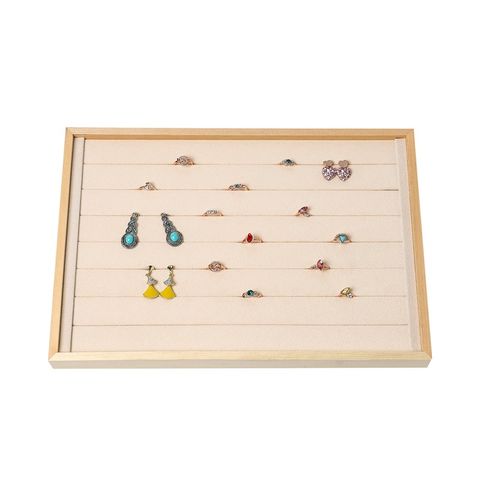 Simple Style Classic Style Rectangle Solid Wood Jewelry Rack