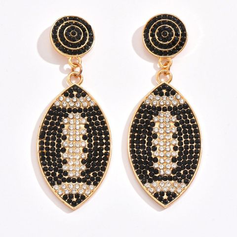 1 Pair Simple Style Classic Style Flower Plating Inlay Alloy Artificial Rhinestones Gold Plated Drop Earrings