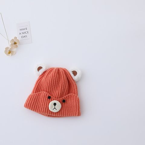 Children Unisex Cartoon Style Cute Sweet Bear Embroidery Jacquard Wool Cap
