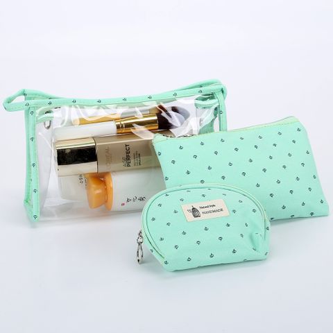 Cute Ditsy Floral Polyester Semicircle Square Makeup Bags
