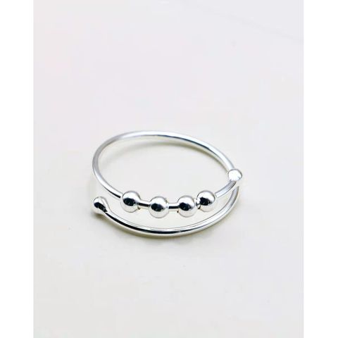Einfacher Stil Geometrisch Einfarbig Sterling Silber Überzug Offener Ring