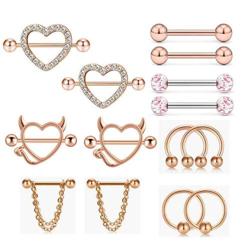Retro Circle Heart Shape Stainless Steel Plating Belly Ring