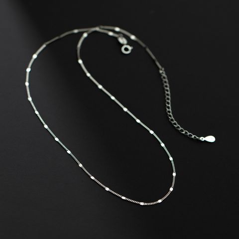 Simple Style Geometric Solid Color Sterling Silver Necklace