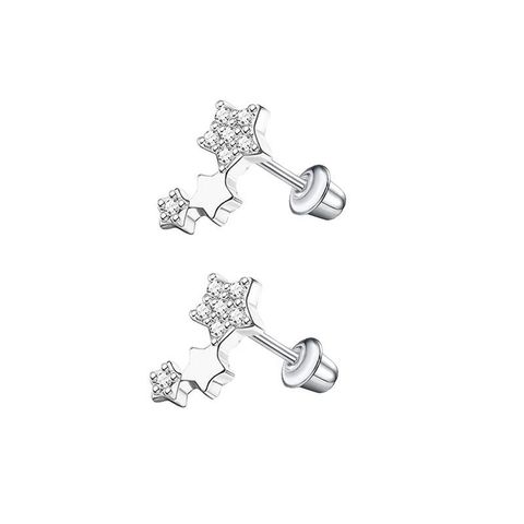 1 Pair Simple Style Cross Star Butterfly Plating Inlay Stainless Steel Zircon Ear Studs