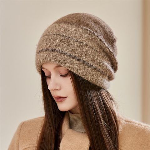 Women's Basic Simple Style Lines Eaveless Wool Cap