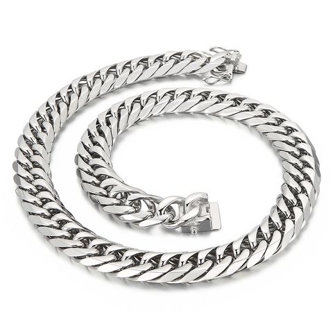 Rock Punk Geometric Titanium Steel Men's Bracelets Necklace