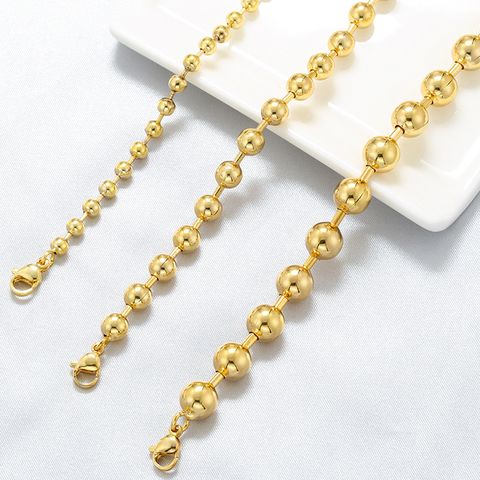Lässig Vintage-stil Einfacher Stil Einfarbig Kupfer 18 Karat Vergoldet Armbänder Halskette In Masse