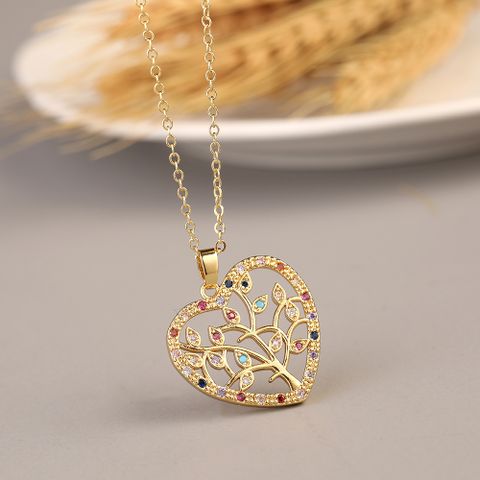 Vintage Style Heart Shape Copper Plating Pendant Necklace