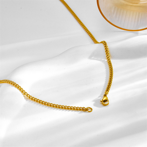 Titanium Steel 18K Gold Plated Elegant Lady Plating Solid Color Necklace