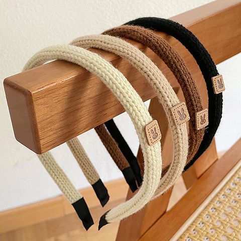 Casual Basic Korean Style Rabbit Solid Color Fabric Knit Hair Band