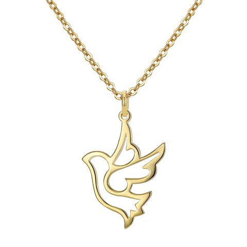 Roman Style Animal Anchor Bird Copper Plating Inlay Turquoise 18k Gold Plated Pendant Necklace