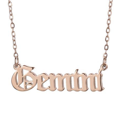 Wholesale Streetwear Letter Constellation Titanium Steel Pendant Necklace