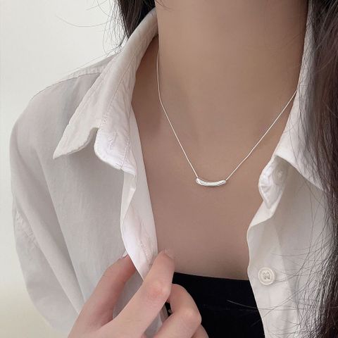 Einfacher Stil Einfarbig Sterling Silber Versilbert Halskette Mit Anhänger